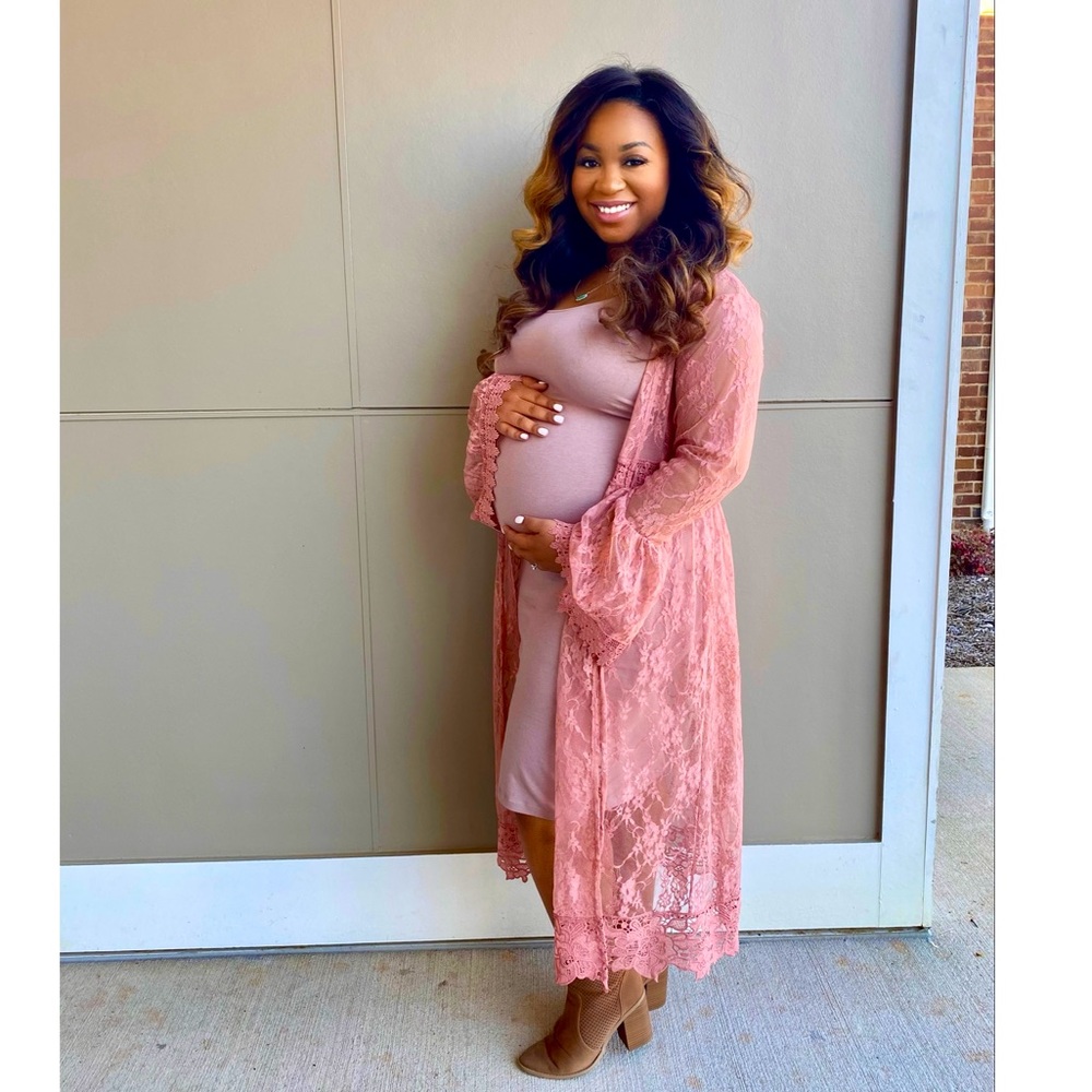 Pink Rose Lace Duster/Kimono